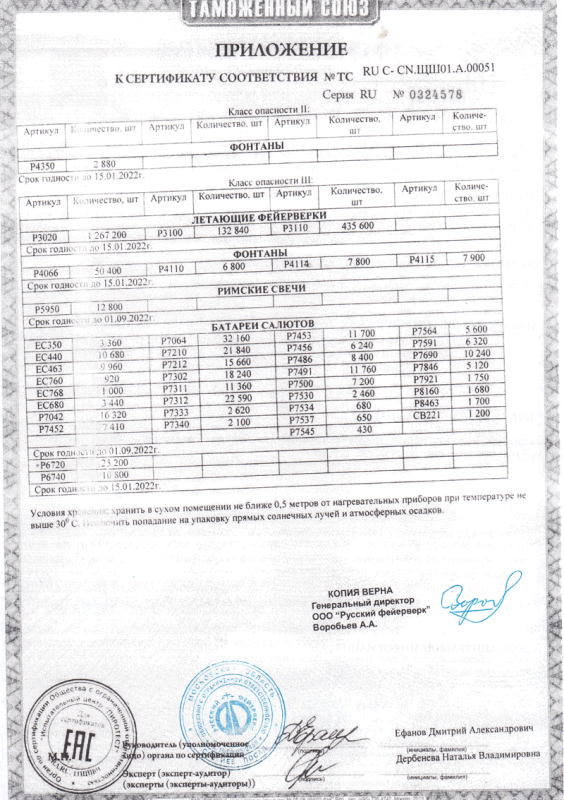 Сертификат соответствия № 0324578  - Белгород | belgorod.salutsklad.ru 